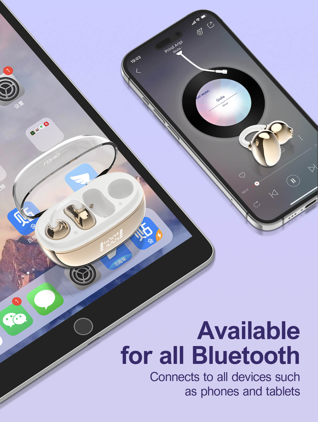 Wireless Stereo BT Open Earphones Wireless In-Ear T08 13